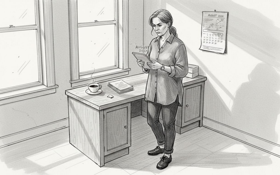 Restaurant manager reviews inventory numbers