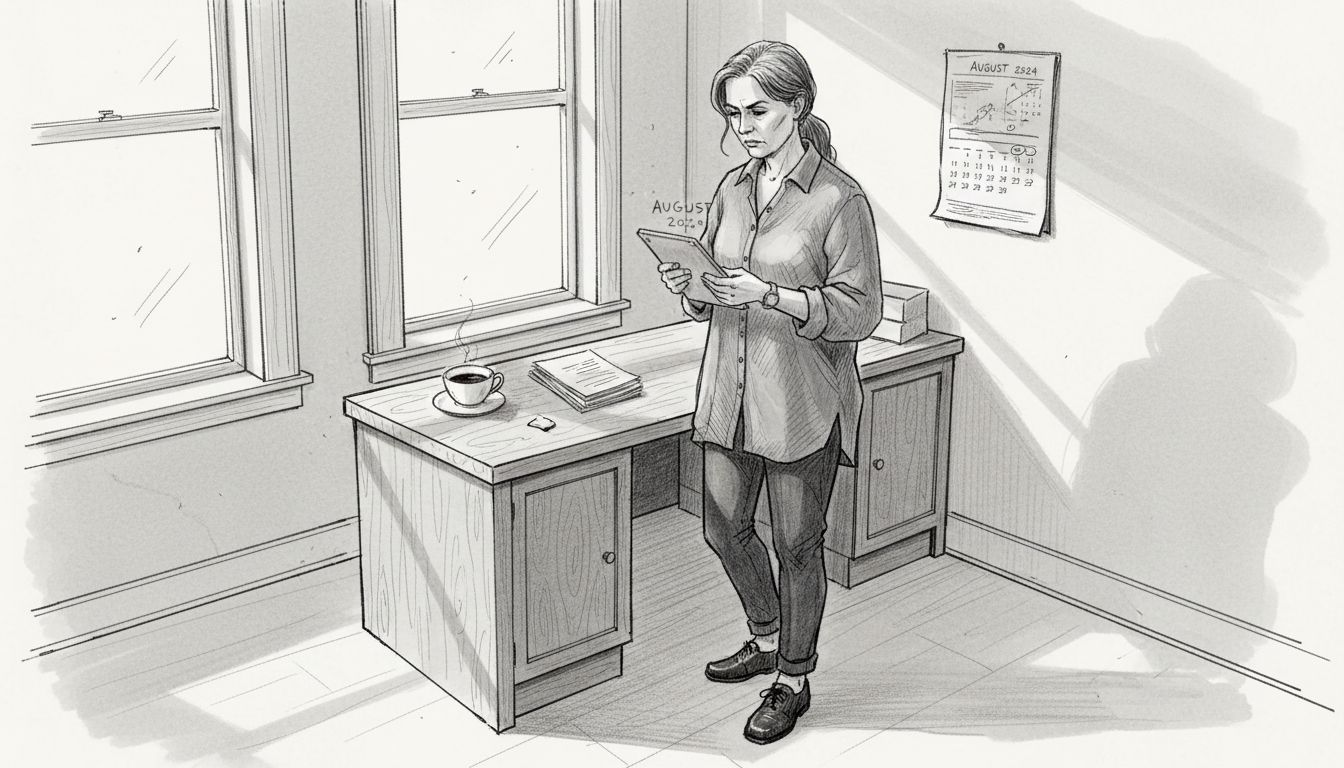 Restaurant manager reviews inventory numbers