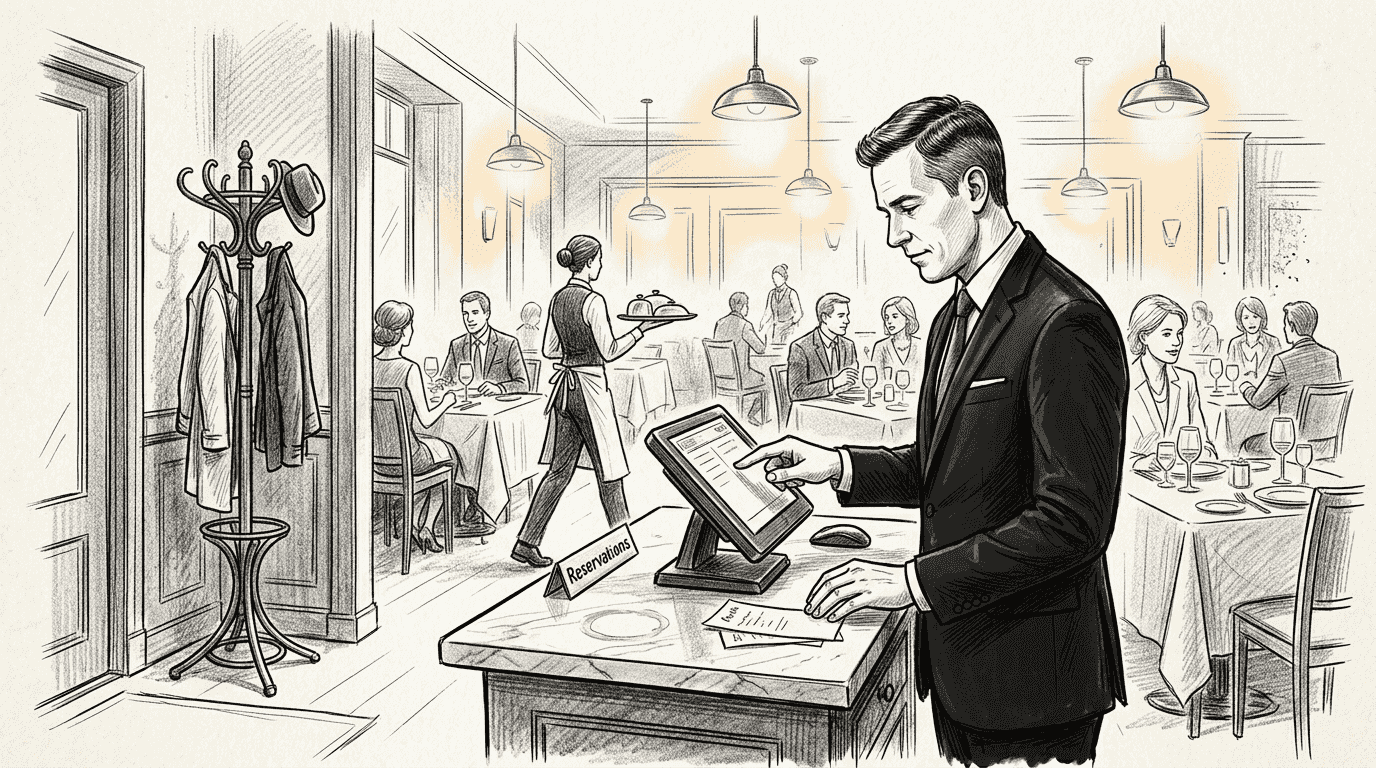 Maître d’ uses POS system in upscale restaurant