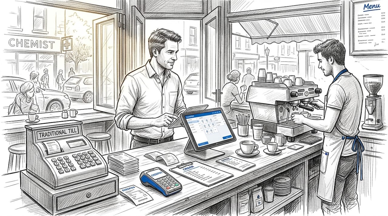 Hospitality manager using POS system