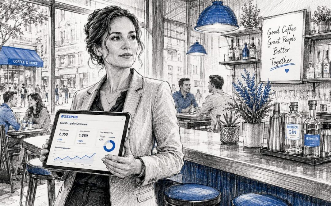 Venue manager reviewing loyalty data on tablet
