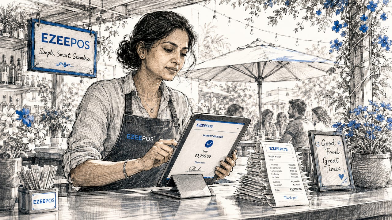 Bartender using integrated payment tablet